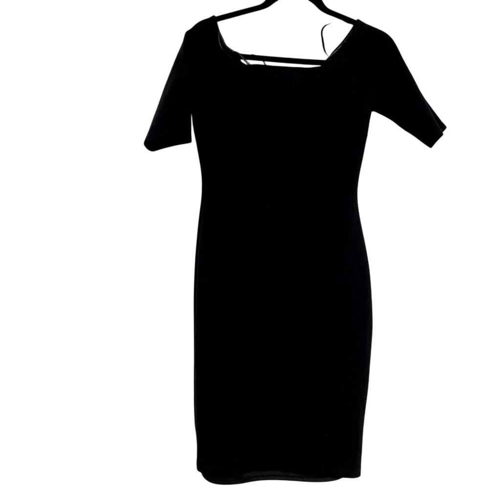 Lulus Black Short Sleeve Off Shoulder Bodycon Mini Dress Womens M Academia Fall